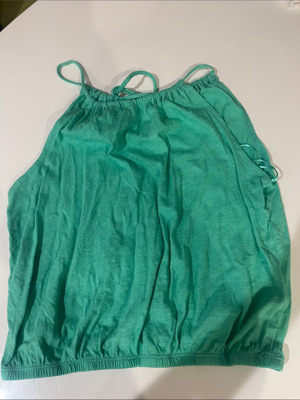Z Supply Teal Green Gathered Halter Camisole
